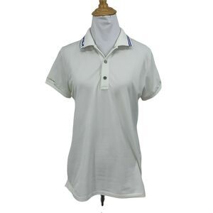 RLX Ralph Lauren Golf Polo Shirt Women's Size M Off White Short Sleeve Stretch